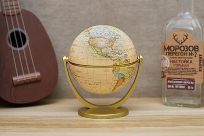 Annova Mini Antique Globe 4-inch / 10 cm - Swivels in All Directions Educational, Decorative, Unique, Small World, Desktop, Vintage (Mini Globe 4")