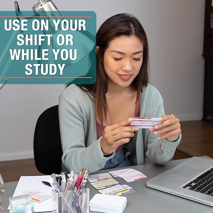 BadgeGuru Nursing Badge Reference Cards - 33 Double Sided Nurse Badge Cards - 66 Cheat Sheets, Nursing School Essentials, Nursing Students, New Nurses