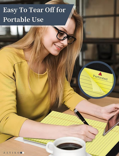 Legal Pads 8.5 x 11, 8 Pack, Yellow Paper Pads, Wide Ruled, Writing Pads 8-1/2" x 11", Micro Perforated, Premium Thick Paper, Yellow Notepads 8.5 x 11, Double Sided, Cardboard Backing, 30 Sheets/Pad