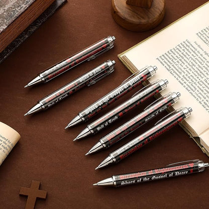 50 Pcs Put on the Full Armor of God Ballpoint Pens Bulk Ephesians 6: 10-18 Bible Verses Motivational Black Ink Pen Christian Religious Church Gifts in Bulk for Men Women
