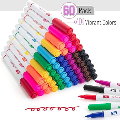Mr. Pen- Dry Erase Markers Bulk, Fine Tip, 60 Pack, 10 Colors, White Board Markers Dry Erase Bulk Whiteboard Markers, Dry Erase Pens, Bulk Dry Erase Markers for Classroom, Dry Erase Marker Bulk