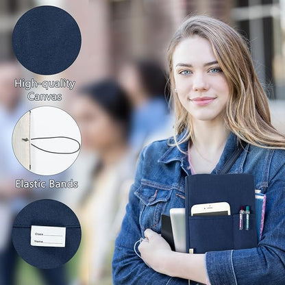 Canvas Book Covers, Washable Book Protector, Book Cover for Paperback Novels, Adjustable Book Cover for Hardcover with Pockets for Pen, Soft Cover Books, Book Lovers Gifts