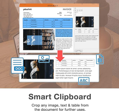 Plustek Wide-Format Color Duplex Document Scanner S30, for Large-Format Document Scan, Scans Wide Up to 12" and Long Up to 200", 100-Sheet Duplex Auto Document Feeder