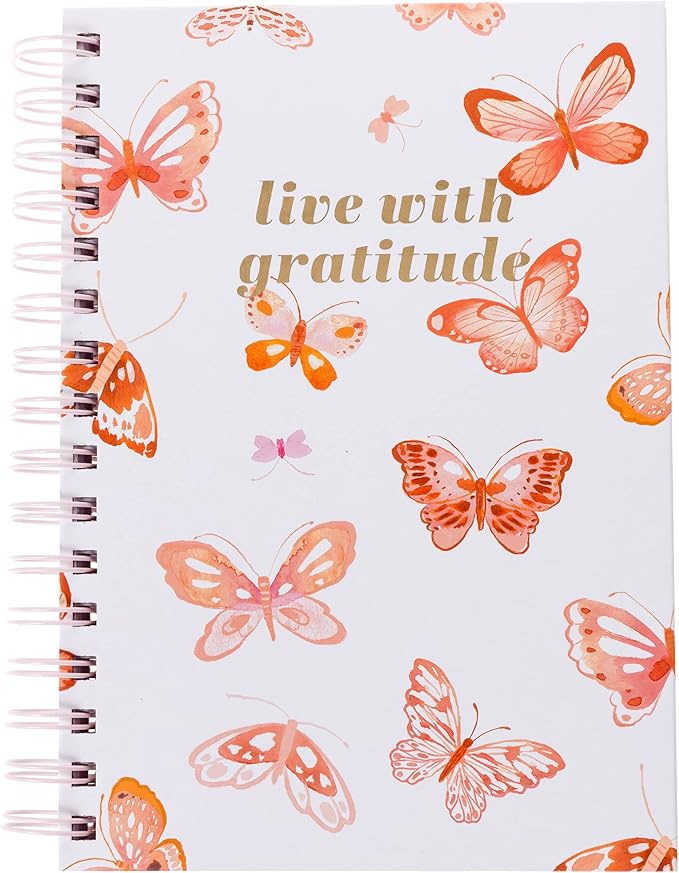 Graphique Hardbound Spiral Journal | Butterfly Design | Premium Paper | Notebook | Diary | Lists | Record Month and Date | Great Gift | 160 Ruled Pages | 6.25” x 8.25”