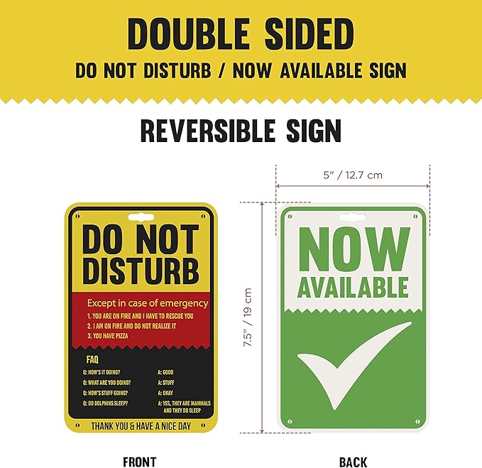 At-Home Do Not Disturb Sign Funny Privacy for the Office Cubicle Desk or Personal Room Door Sign