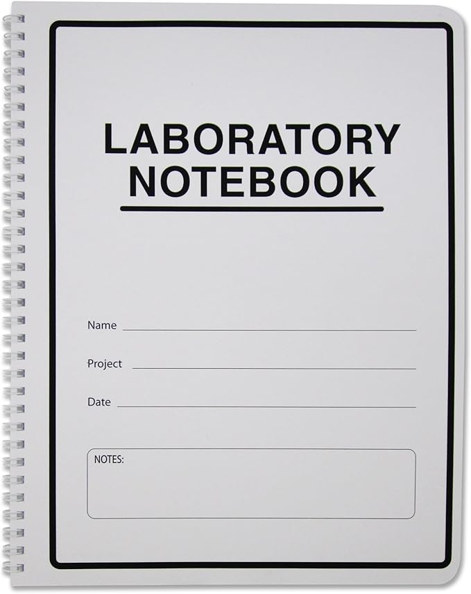 BookFactory Student Lab Notebook (Scientific Grid Format) - Standard No Carbon Copies 8.5" x 11", 50 Pages [Wire-O Bound] (LAB-050-WTG)