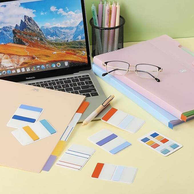 Mr. Pen- Sticky Index Tabs, 500 Pcs, 21 Sets, Colorful Sticky Tabs for Notebooks, Page Markers, Page Tabs for Binders, Page Tabs Sticky Tabs for Books, Notebook Tabs, Book Sticky Tabs for Notebooks