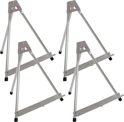 U.S. Art Supply 15" High Aluminum Tabletop Display Easel (Pack of 4) - Collapsible Folding Frame, Portable Artist Tripod Stand - Holds Canvas, Paintings, Books, Presentations, Photos, Pictures, Signs