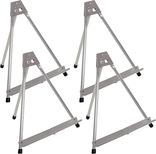 U.S. Art Supply 15" High Aluminum Tabletop Display Easel (Pack of 4) - Collapsible Folding Frame, Portable Artist Tripod Stand - Holds Canvas, Paintings, Books, Presentations, Photos, Pictures, Signs