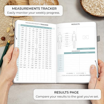 Clever Fox Food Journal - Daily Food Diary, Meal Planner to Track Calories & Nutrients, Weight Tracker Notebook, A5 (Gray)