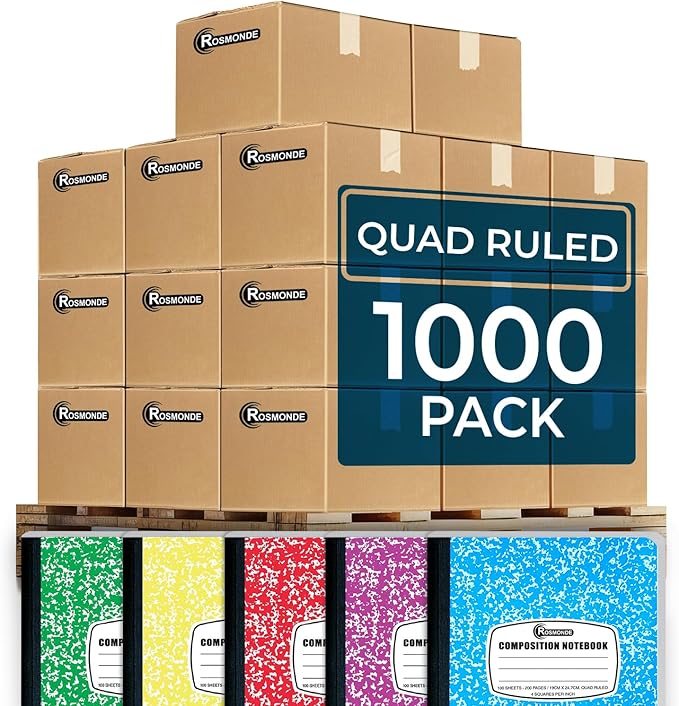 1000 Pack (Pallet) Composition Notebook Bulk, Graph Ruled, Pallet of Notebooks, 200 Pages (100 Sheets),8 x 5.75, Bulk Notebooks for School, Bulk Office Notebooks, 4-7 Days Transit
