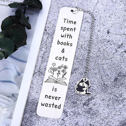 Stocking Stuffers for Women Men Teens Boys Girls Christmas Cat Bookmarks for Women Men, Cat Gifts for Cat Lovers, Cute Bookmarks for Book Lovers, Funny Bookmarks Gift for Readers, Bookish Book Club
