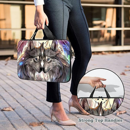 Universal Tablet Laptop Sleeve Case 10 inch, Couple Wolf Slim Carrying Case Durable Handbag Travel Laptop Bag for 7 to 10-inch Laptops/Notebook/Kids Tablet/ipad/eBook Readers