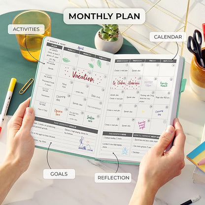 Clever Fox Daily Planner – Undated Planning Notebook with Hourly Schedule & to-Do List – Personal Day Task & Work Organizer, 6 Months (Mint)