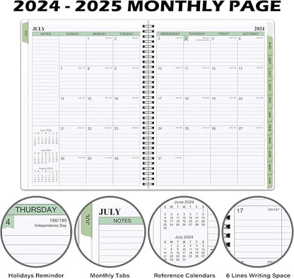 2024-2025 Planner - Weekly & Monthly Planner Notepad, 11.38'' x 8.74'', JUL 2024 - JUN 2025, Appointment Book, 60 Minutes Intervals, Monthly Tabs, Sturdy Cover, Spiral Bound, Back Pockets - Black