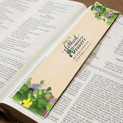 Lukas Media LLC Bookmark-Carpet-Strength and Dignity Proverbs 31:25-Logos Bookmark…