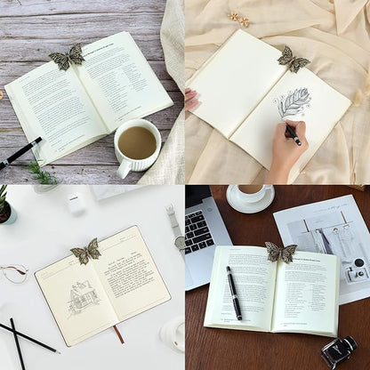 LOVME Vintage Book Clips Butterfly, Page Holder Journal Clips to Hold Journal Open While Writing and Free Your Hands, Metal Book Clip, Gifts for Book Lovers, Readers, Writers