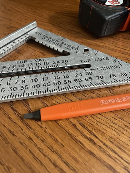 Swanson Tool Co CP216 AlwaysSharp Refillable Mechanical Carpenter Pencil, Two Pack, with 8 More Replacement Black Graphite Tips