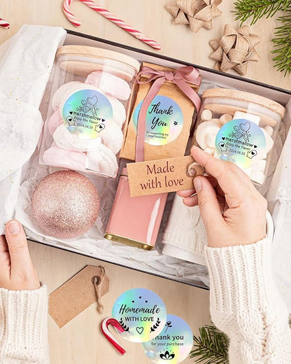 Phomemo 2” Circle Thermal Label, Self-Adhesive Round Direct Sticker Labels, Circular Thermal Printer Label for Logo Design, Name Tag, Thanks Card, Address, QR Code, 400 Labels/Roll, Laser Color