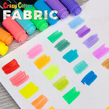 Super Markers 20 Unique Neon Colors Dual Tip Fabric & T-Shirt Marker Set - Double-Ended Fabric Markers with Chisel Point and Fine Point Tips - Ultra-Bright, Vibrant Bold Permanent Ink Colors, Clothing
