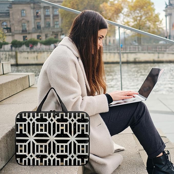 Universal Tablet Laptop Sleeve Case 10 inch, Vintage Geometrics Slim Carrying Case Durable Handbag Travel Laptop Bag for 7 to 10-inch Laptops/Notebook/Kids Tablet/ipad/eBook Readers