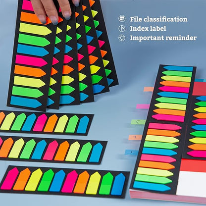 2400 Pcs Sticky Tabs Page Markers Sticky Index Tabs, Arrow Flag Tabs - 10 Primary Color Tabs Page Flag Markers Bookmarks