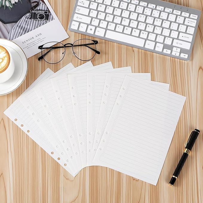 Toplive A5 Filler Paper To Do List, 6 Ring Planner Binder Inserts Paper Daily Checklist, A5 Loose Leaf Refill Paper 160 Sheets for A5 Notebook Budget Binder