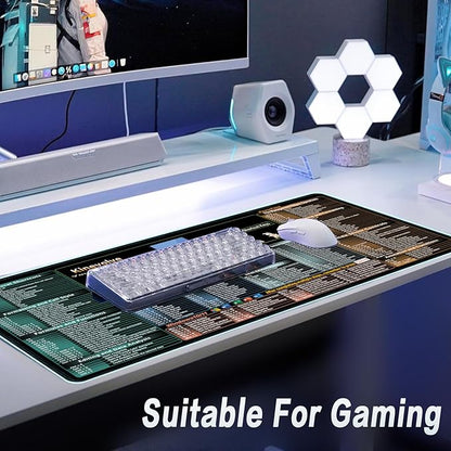 Excel,Word,Outlook,Windows,PowerPoint Cheat Sheet Mouse Pad,Extended Large XL Office Shortcut Keyboard Desk Pad,Non-Slip Accessories Desk Mat 31.5" x 11.8"