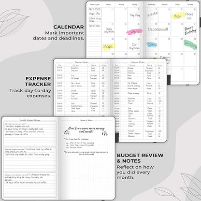 GoGirl Budget Planner – Monthly Financial Planner Organizer Budget Book. Expense Tracker Notebook Journal to Control Money, Compact (Black)