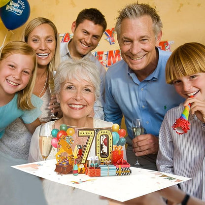 70th Birthday Card for Men Women, Funny 3D Pop Up 70th Birthday Gifts for Grandma Mom Dad, Back In 1955 Happy 70 Year Old Birthday Decorations Cards for Her Him, Classy Vintage