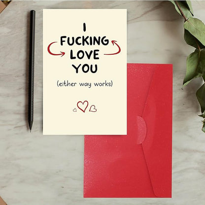 Cheerin Funny Anniversary Greeting Card with Envelope - Romantic Birthday Card - Hilarious Gifts for Him Her Girlfriend Boyfriend Wife Husband
