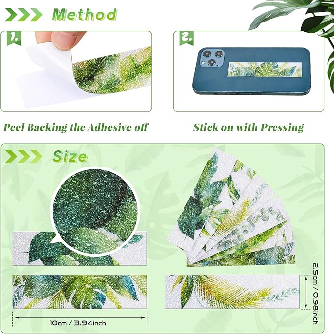 36 Pieces Anxiety Sensory Stickers Cute Fidget Textured Strips Toys Anti Stress Tactile Rough Sensory Calm Textured Strips Adhesives Anxiety Relief for Adults Teens Desk Classroom (Leaves Style)