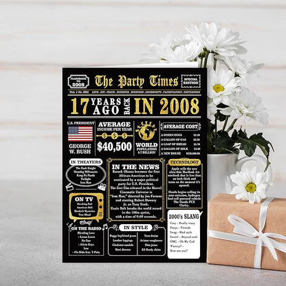 Jumbo 17th Birthday Card, Happy 17th Birthday Gifts for Him Her, Funny 17th Birthday Decorations for Boys Girls, 17 Year Old Birthday Gifts for Son Daughter