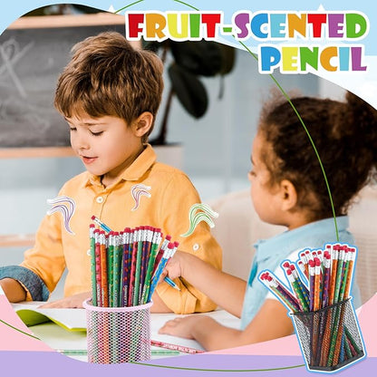Gersoniel 60 Pcs Scented Pencils Bulk for Kids Inspirational Motivational Cute Fun Fruit Wood Smelly Graphite Pencils with Erasers for School Classroom Office Students Girls Boys Gifts Supplies