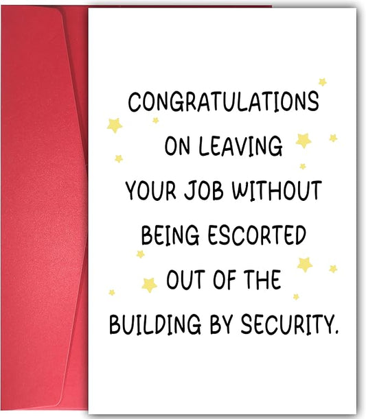 Funny Good Luck Retirement Card for Him & Her - Going Away & Coworker Leaving Card - Humorous for Friends & Family