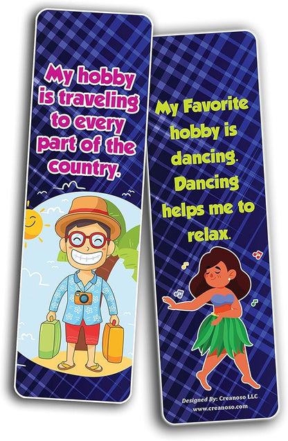Creanoso My Hobbies Bookmarks (2-Sets X 6 Cards) – Daily Inspirational Card Set – Interesting Book Page Clippers – Great Gifts for Adults and Professionals
