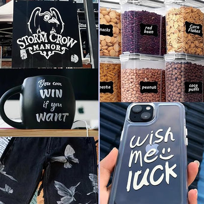 SFAIH White Paint Markers Paint Pens - 8 Pack Acrylic Permanent Marker for Rock Painting, Wood, Metal, Fabric, Plastic, Canvas, Glass, Ceramic, Art Projects, 2-3MM Medium Tip & 0.7mm Extra Fine Tip