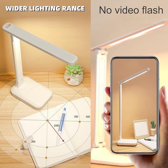 Led Desk Lamp Dimmable Desk Light Reading Lamp 3 Lighting Modes, Eye Protection Desk Lamp Desk Accessories, Study Desk Lamp Equipped USB Charger Suitable for Home Office is for Gift Giving