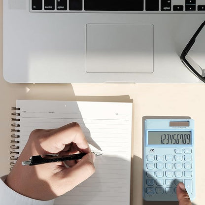 Mr. Pen- Standard Function Calculator, 12 Digits, Small Calculator, Light Blue Solar Calculator, Pocket Calculator, Simple Calculator, Basic Office Calculators, Solar Handheld Calculator