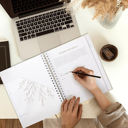 Beautiful Minimalistic Wedding Planner Book and Organizer - Enhance Excitement and Makes Your Countdown Planning Easy - Unique Engagement Gift for Newly Engaged Couples, Future Brides and Grooms