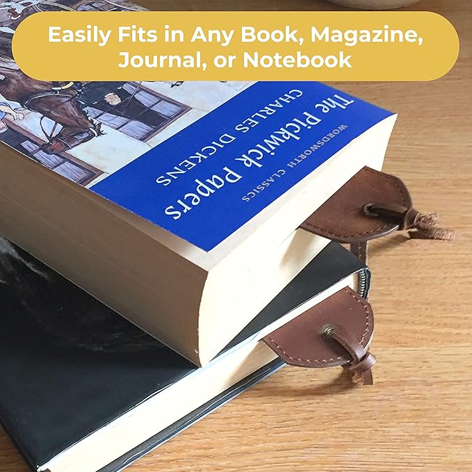 Leather Bookmarks for Men and Women | Quality Brown Mens Bookmark | 2 Smooth Handmade Leather Book Markers for Men Women Book Lovers Readers (7x2) Leather Gift | Sovereign-Gear