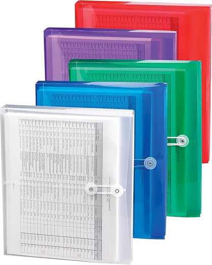 Smead Poly Envelope, 1-1/4" Expansion, String-Tie Closure, Side Load, Letter Size, Red, 5 per Pack (89527) (Pack of 2)