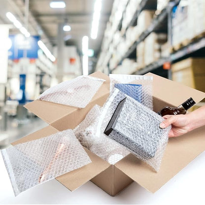 Clear Bubble Out Bags, 4 x 7.5 Inches. 400 Pack Self Seal Bubble Pouches. Polyethylene Clear Bubble Bags for Packing. Waterproof Clear Bubble Out Pouches for Fragile Things