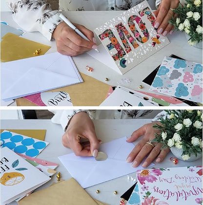 100 All Occasion Cards Assortment Box with Envelopes and Stickers - Large 5x7 Inch Bulk Greeting and Blank Notes, 100 Unique Designs