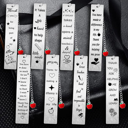 8PCS Teacher Thank You Gifts Bookmark Appreciation Bookmark Gifts Teacher Appreciation Presents for Birthday Teacher’s Day Retirement Graduation Back to School Gifts (Teacher)