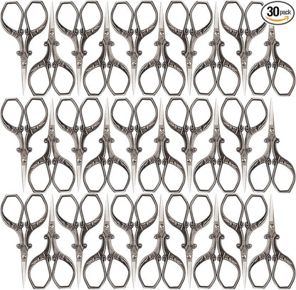 JubileeYarn Chinese Wing & Cloud Embroidery Scissors - Silver - 30 Scissors