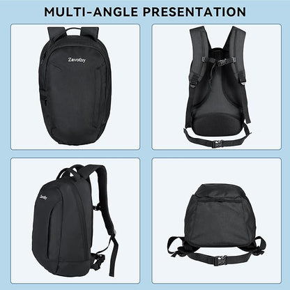 Zavothy Lightweight School Backpack with Laptop Compartment, 15.6 inch Business Computer Backpack Simple Small Backpack for Women Men Water Resistant Casual Daypack Backpack Black