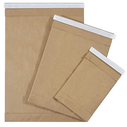 Aviditi Kraft Self-Seal Padded Mailers, #4, 9 1/2" x 14 1/2", Kraft Brown, Peel and Seal Closure, Fiber Cushioned Envelopes for Protecting Items During Shipping and Mailing, Case of 25