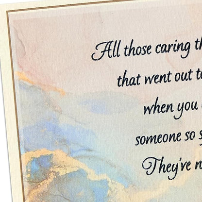 Hallmark Sympathy Card for Anniversary of Death (Caring Thoughts Never Stopped) for Widow, Widower, Friend