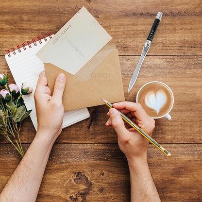 AUEAR, Metal Letter Opener Envelope Slitter Paper Knife for Women Men Home Office (Classic Black)